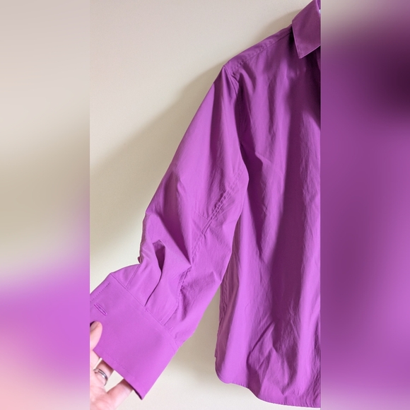 Athleta Oversized Poplin Shirt Purple, Size XXS - Picture 5 of 8